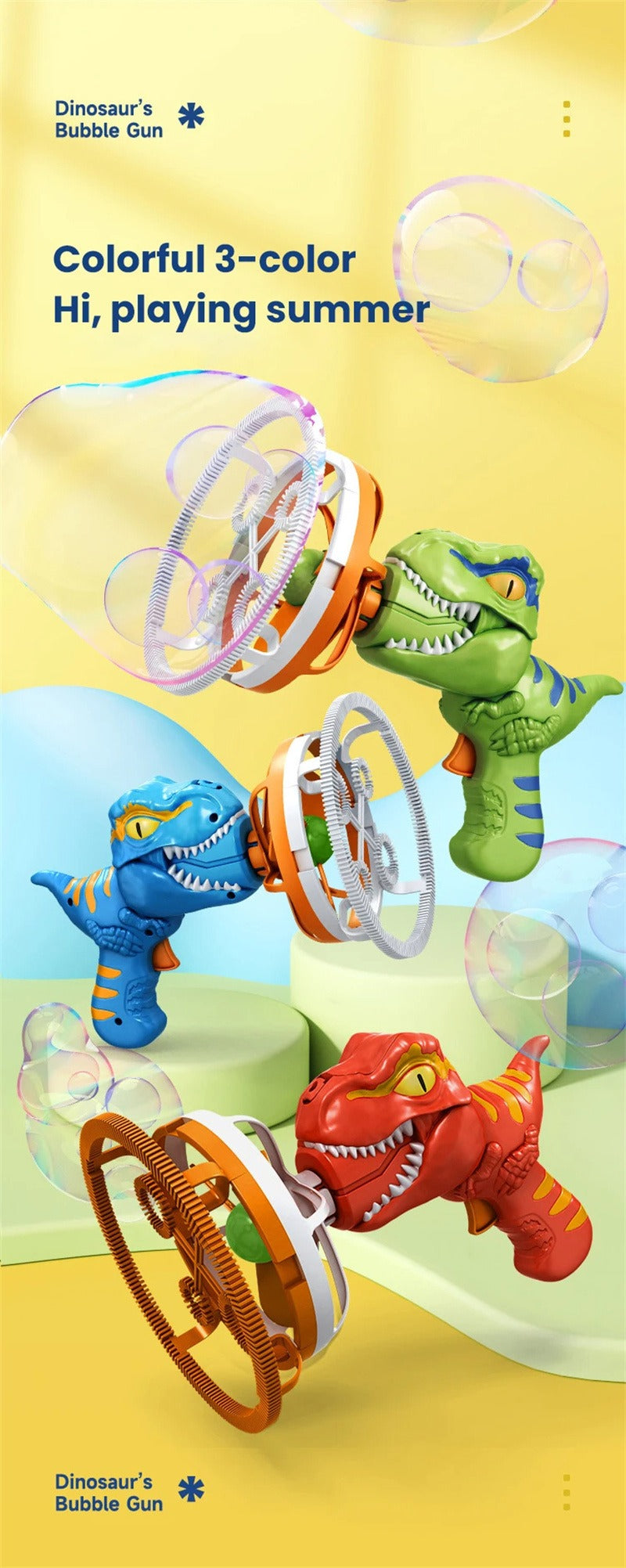 DinoBubble Blaster™ - The Ultimate Bubble Fun & Cooling Buddy!