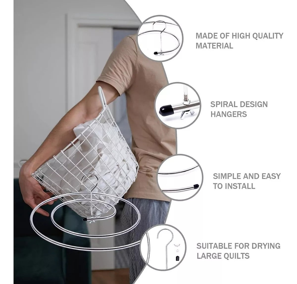 Spiral Drying Rack - No More Wind-Blown Laundry!